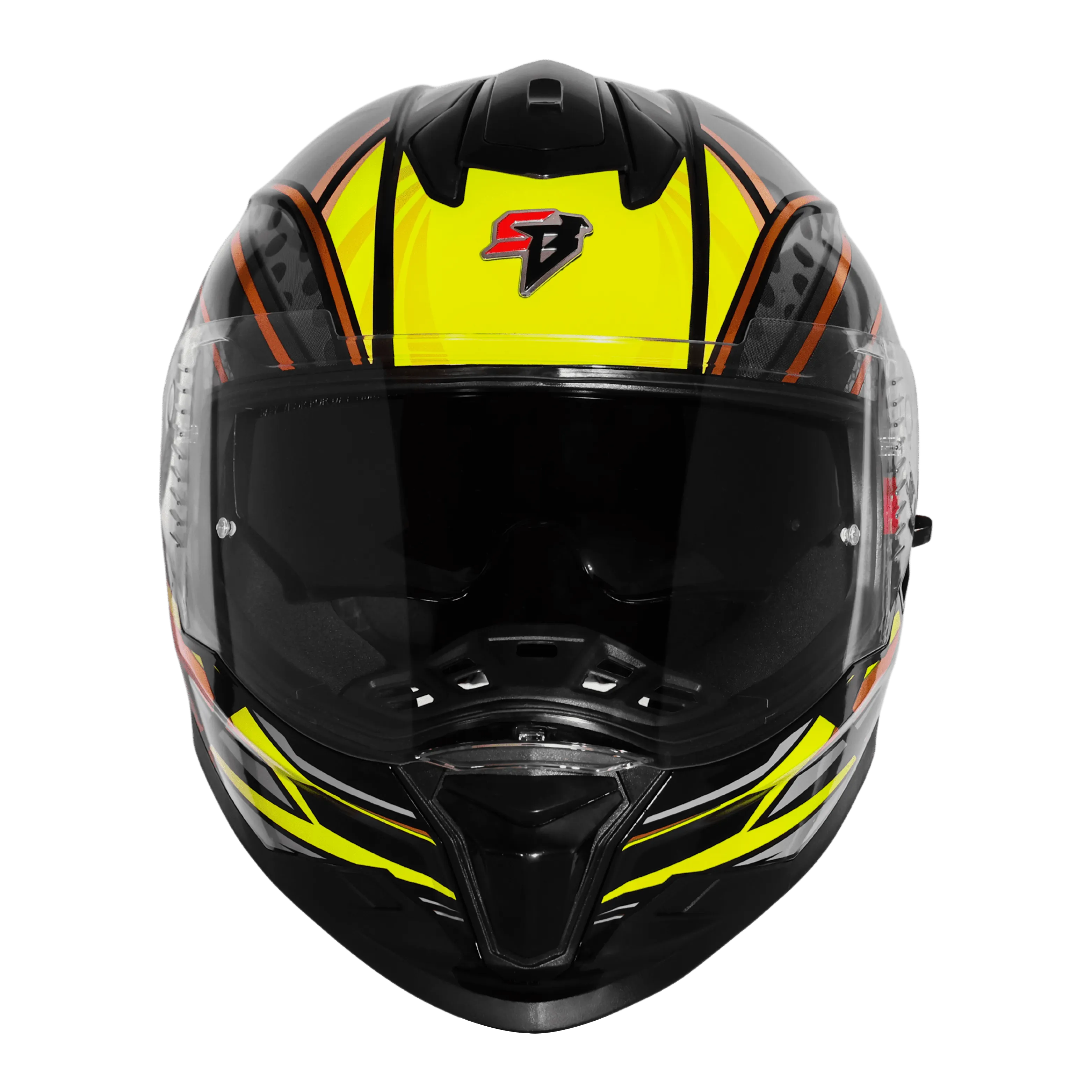 Steelbird Sbh 57 Fighter F12 Glossy Black Neon Full Face Helmet