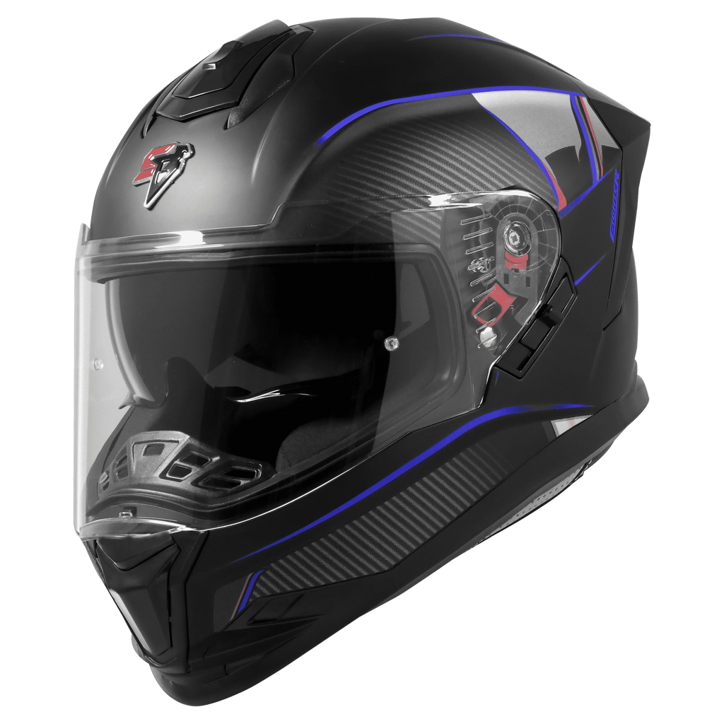 STEELBIRD Sbh 57 Fighter F1 Black Blue Flip Up Helmet