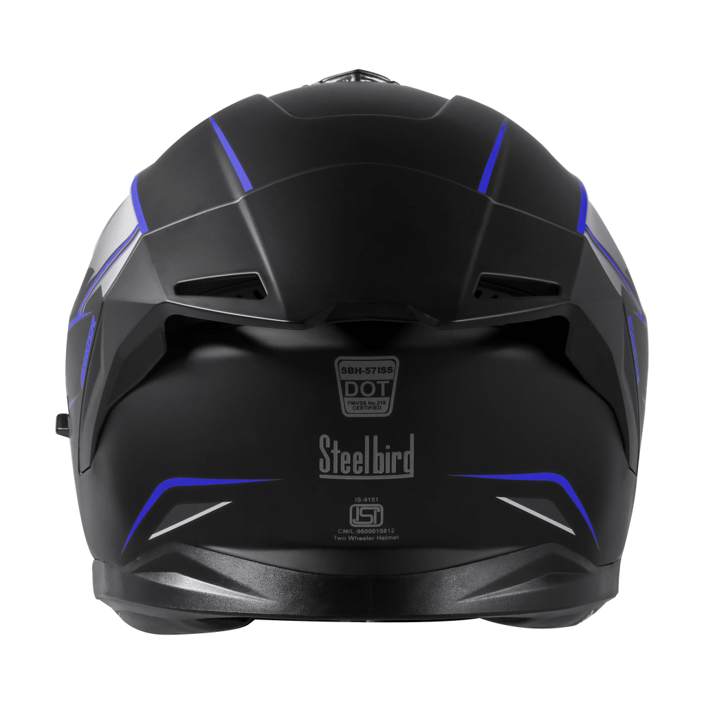 STEELBIRD Sbh 57 Fighter F1 Black Blue Flip Up Helmet