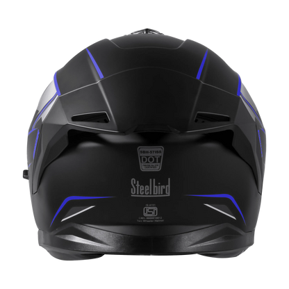 STEELBIRD Sbh 57 Fighter F1 Black Blue Flip Up Helmet