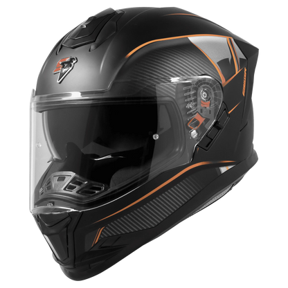 Steelbird Sbh 57 Fighter F1 Black Orange Full Face Helmet