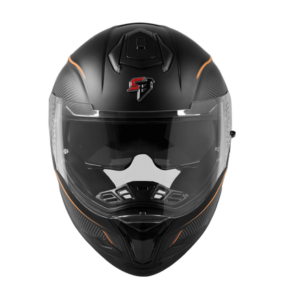 Steelbird Sbh 57 Fighter F1 Black Orange Full Face Helmet
