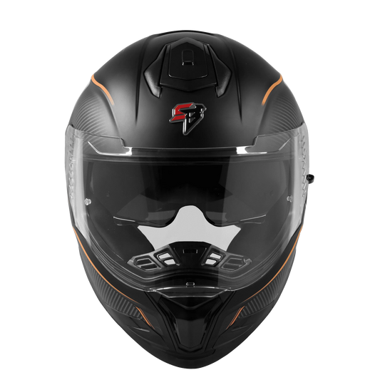 Steelbird Sbh 57 Fighter F1 Black Orange Full Face Helmet