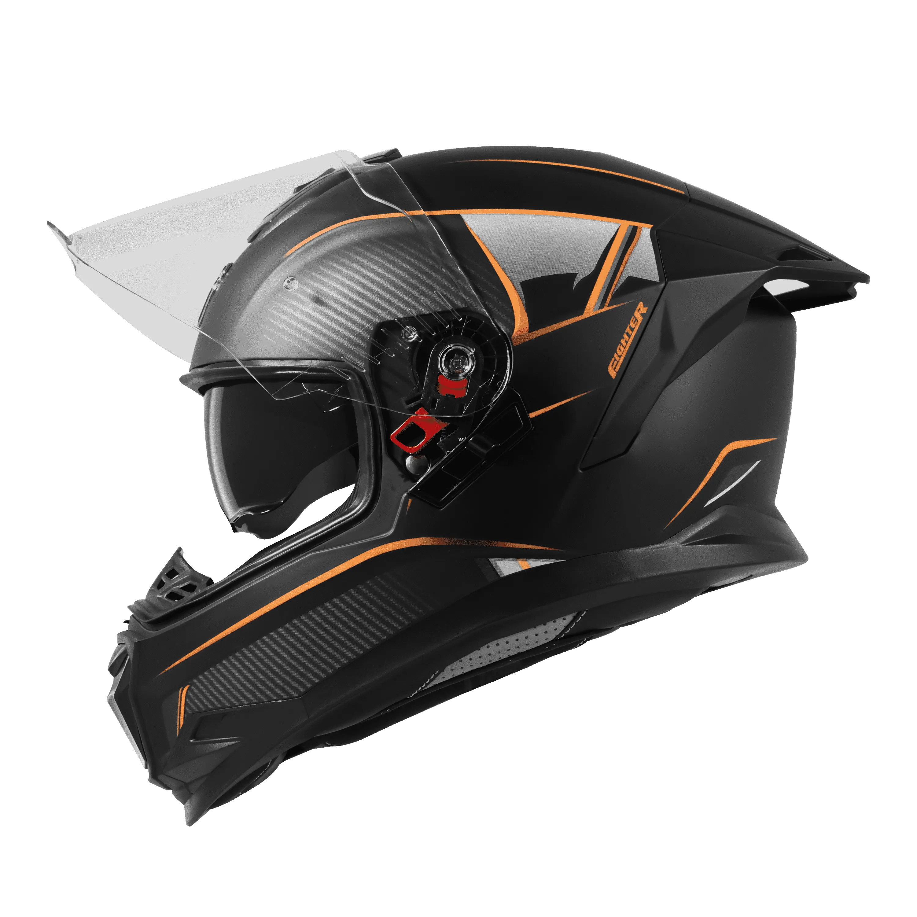 Steelbird Sbh 57 Fighter F1 Black Orange Full Face Helmet