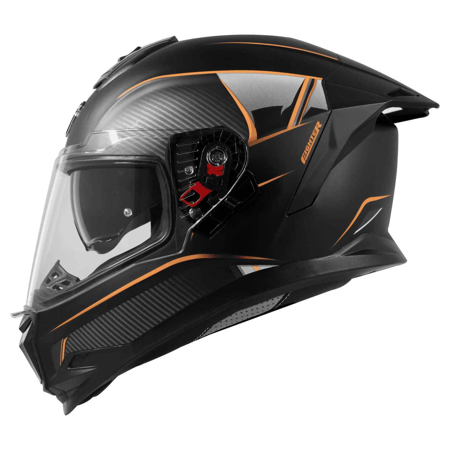 Steelbird Sbh 57 Fighter F1 Matt Black Orange Full Face Helmet