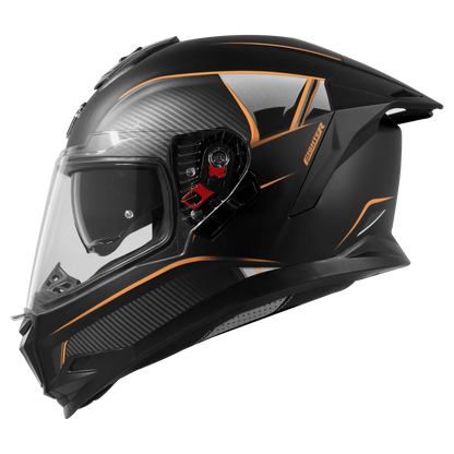 Steelbird Sbh 57 Fighter F1 Matt Black Orange Full Face Helmet