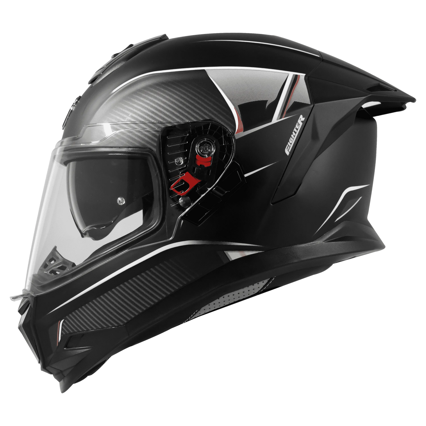 Steelbird Sbh 57 Fighter F1 Matt Black White Full Face Helmet