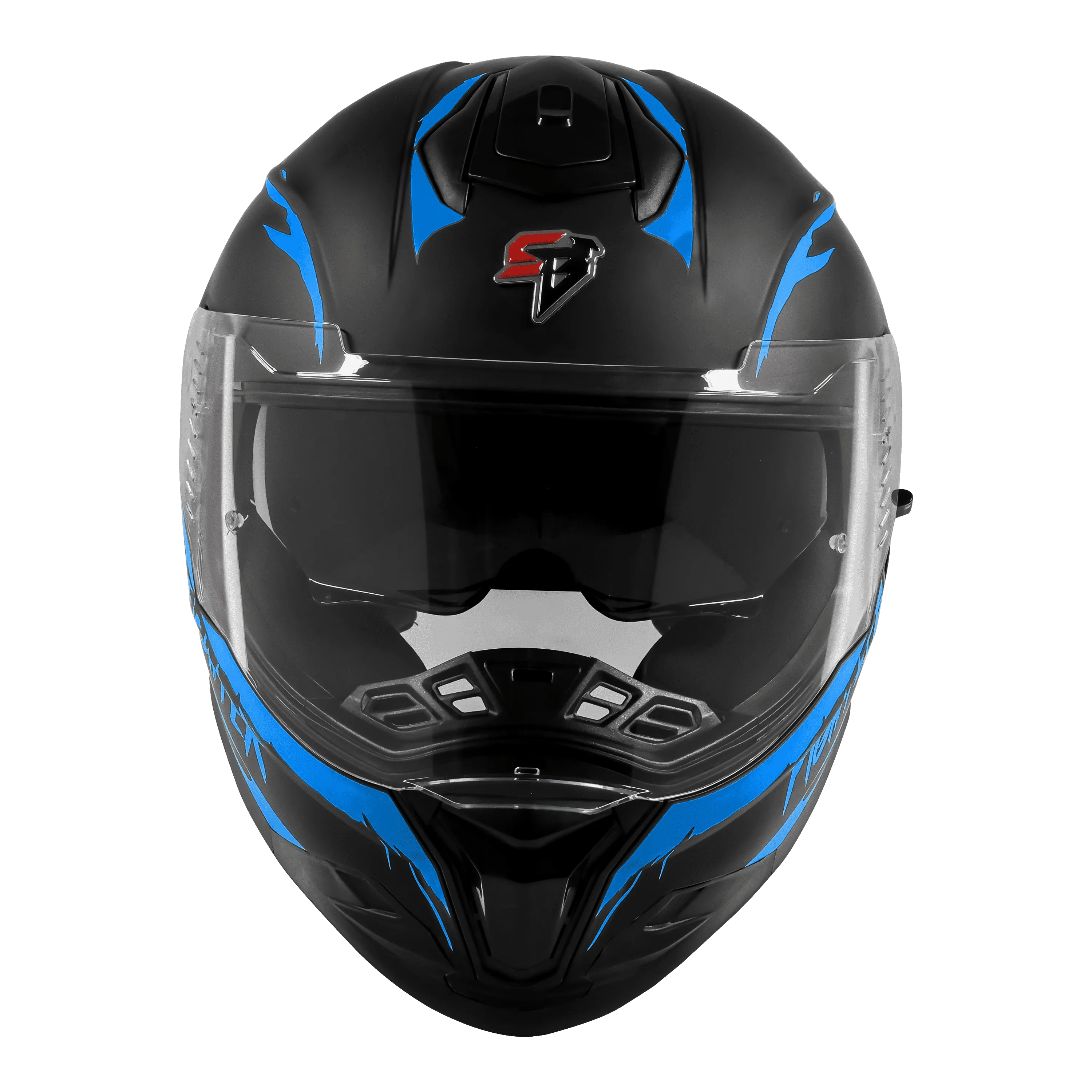 Steelbird Sbh 57 Fighter F2 Matt Black Blue Full Face Helmet