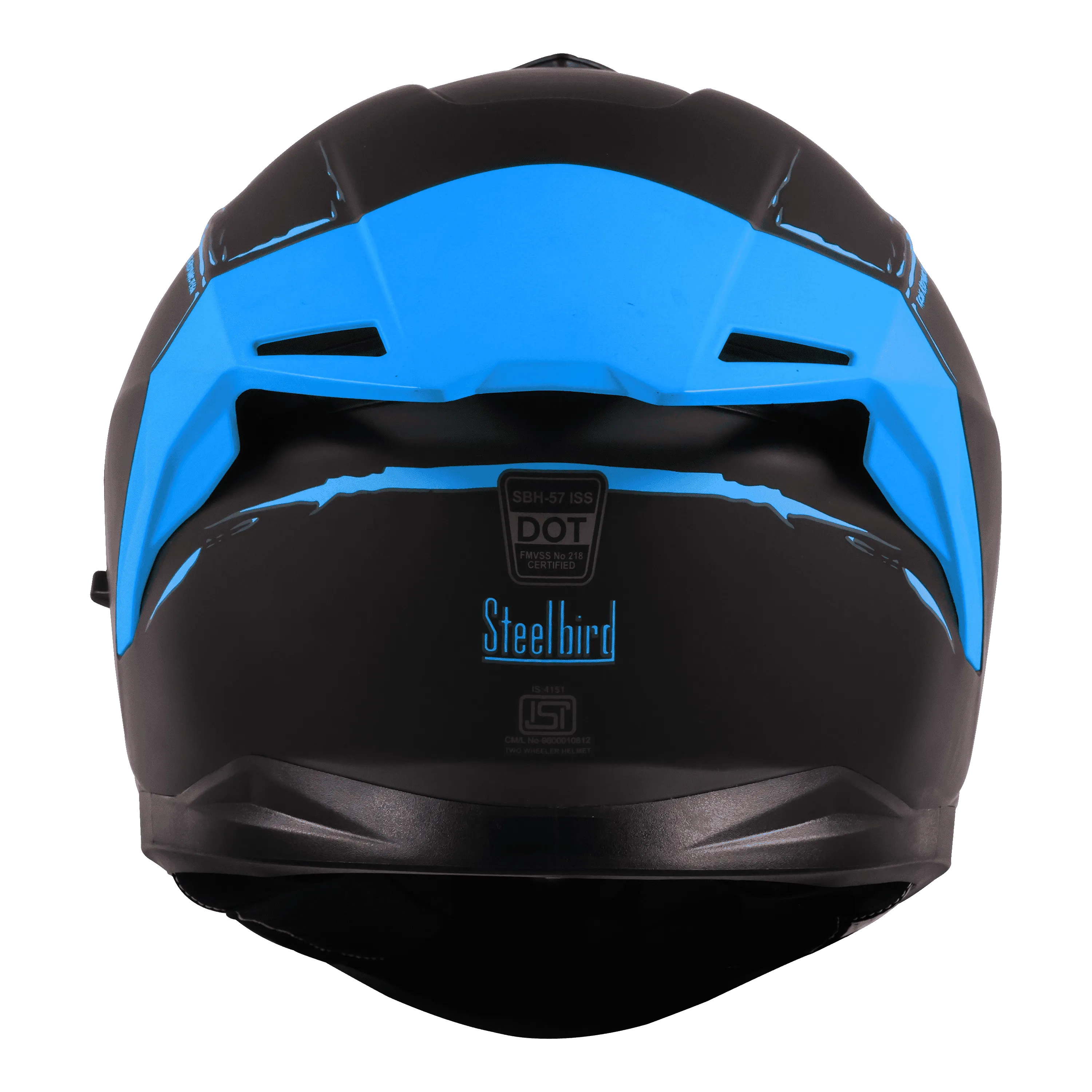Steelbird Sbh 57 Fighter F2 Matt Black Blue Full Face Helmet