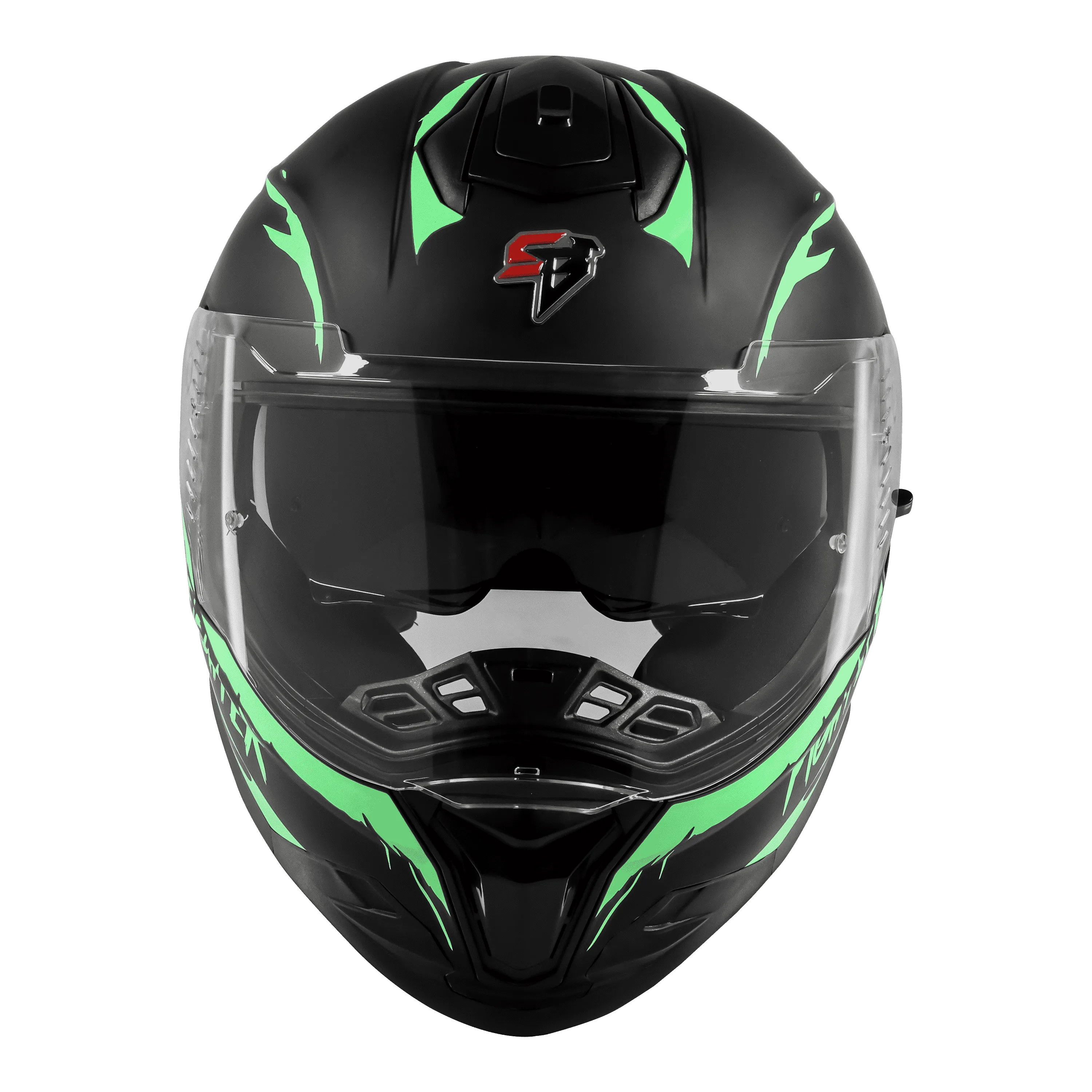 Steelbird Sbh 57 Fighter F2 Matt Black Green Full Face Helmet