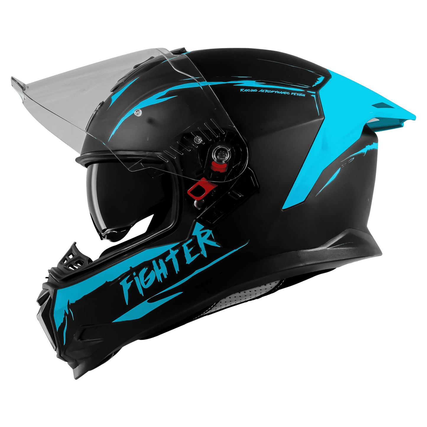 STEELBIRD Sbh 57 Fighter F2 Matt Black Jazz Blue Full Face Helmet