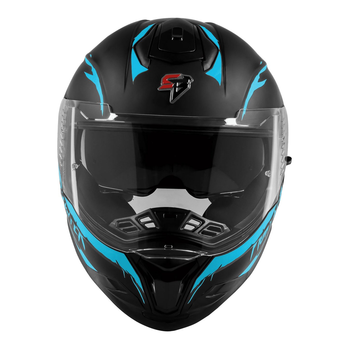STEELBIRD Sbh 57 Fighter F2 Matt Black Jazz Blue Full Face Helmet