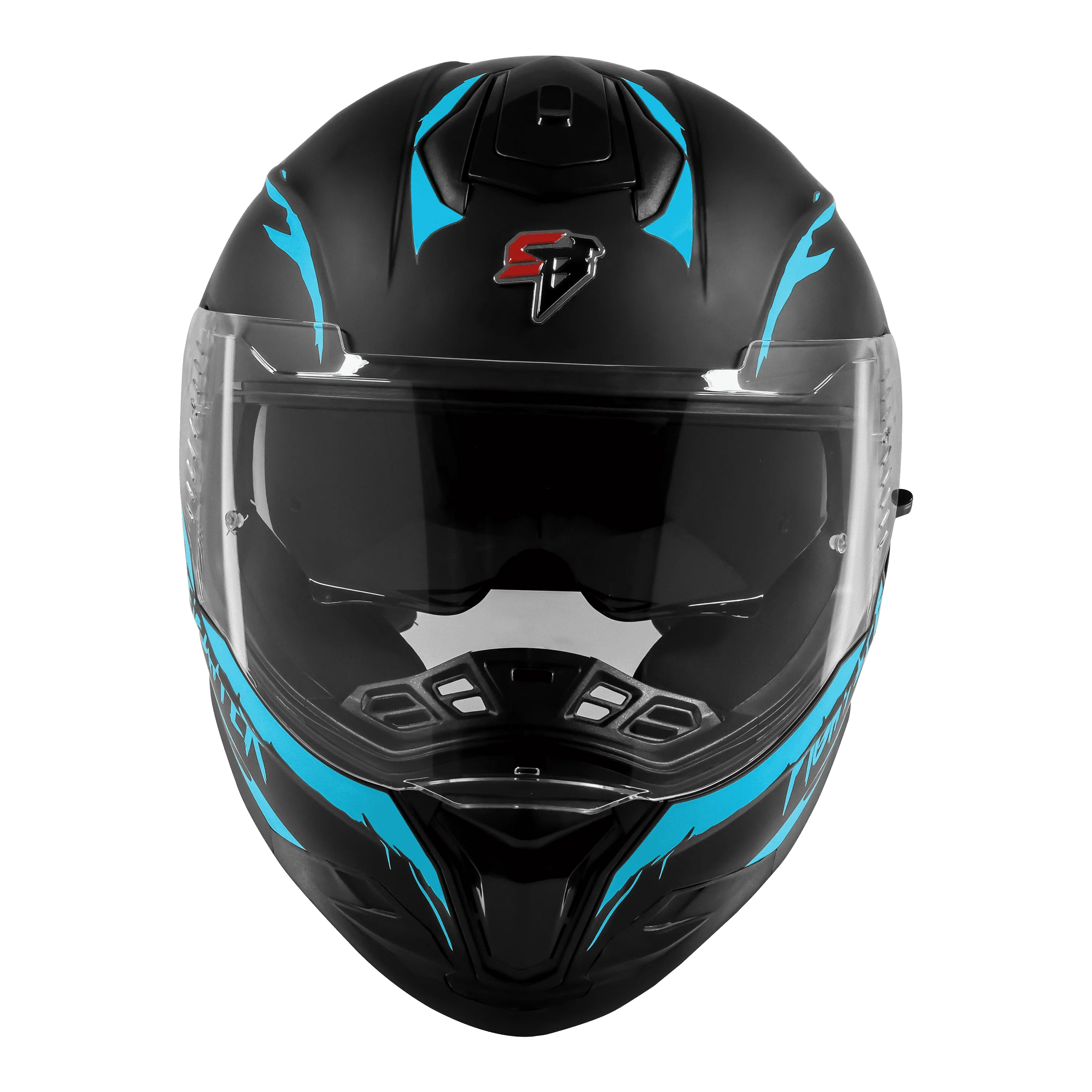 STEELBIRD Sbh 57 Fighter F2 Matt Black Jazz Blue Full Face Helmet