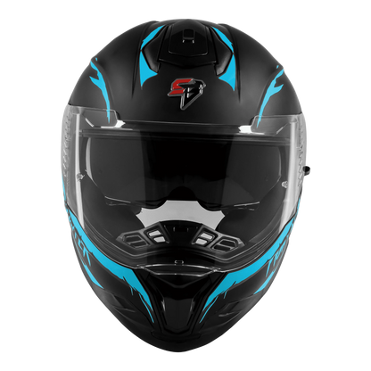 STEELBIRD Sbh 57 Fighter F2 Matt Black Jazz Blue Full Face Helmet