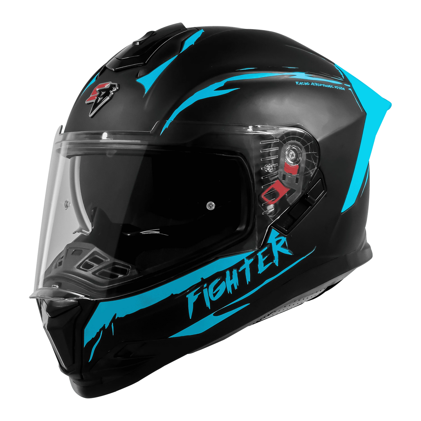 STEELBIRD Sbh 57 Fighter F2 Matt Black Jazz Blue Full Face Helmet