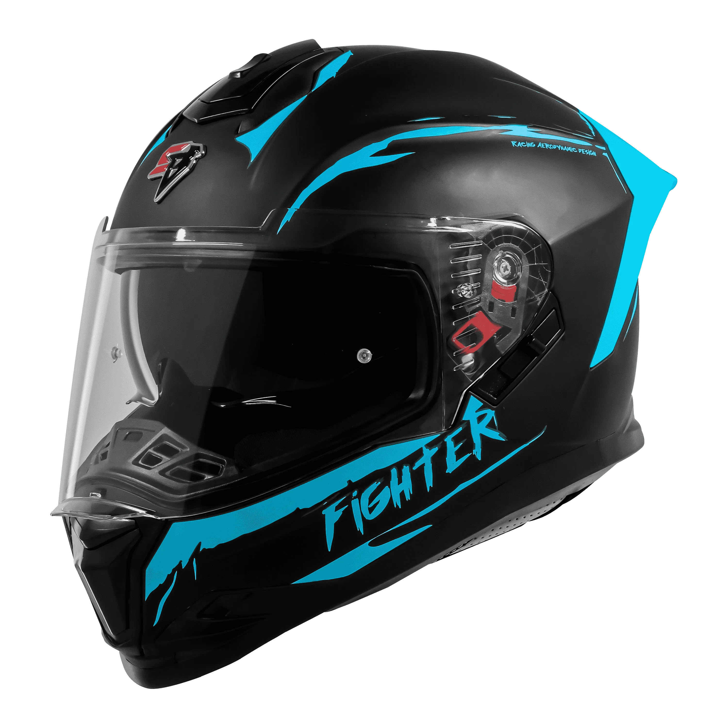 STEELBIRD Sbh 57 Fighter F2 Matt Black Jazz Blue Full Face Helmet