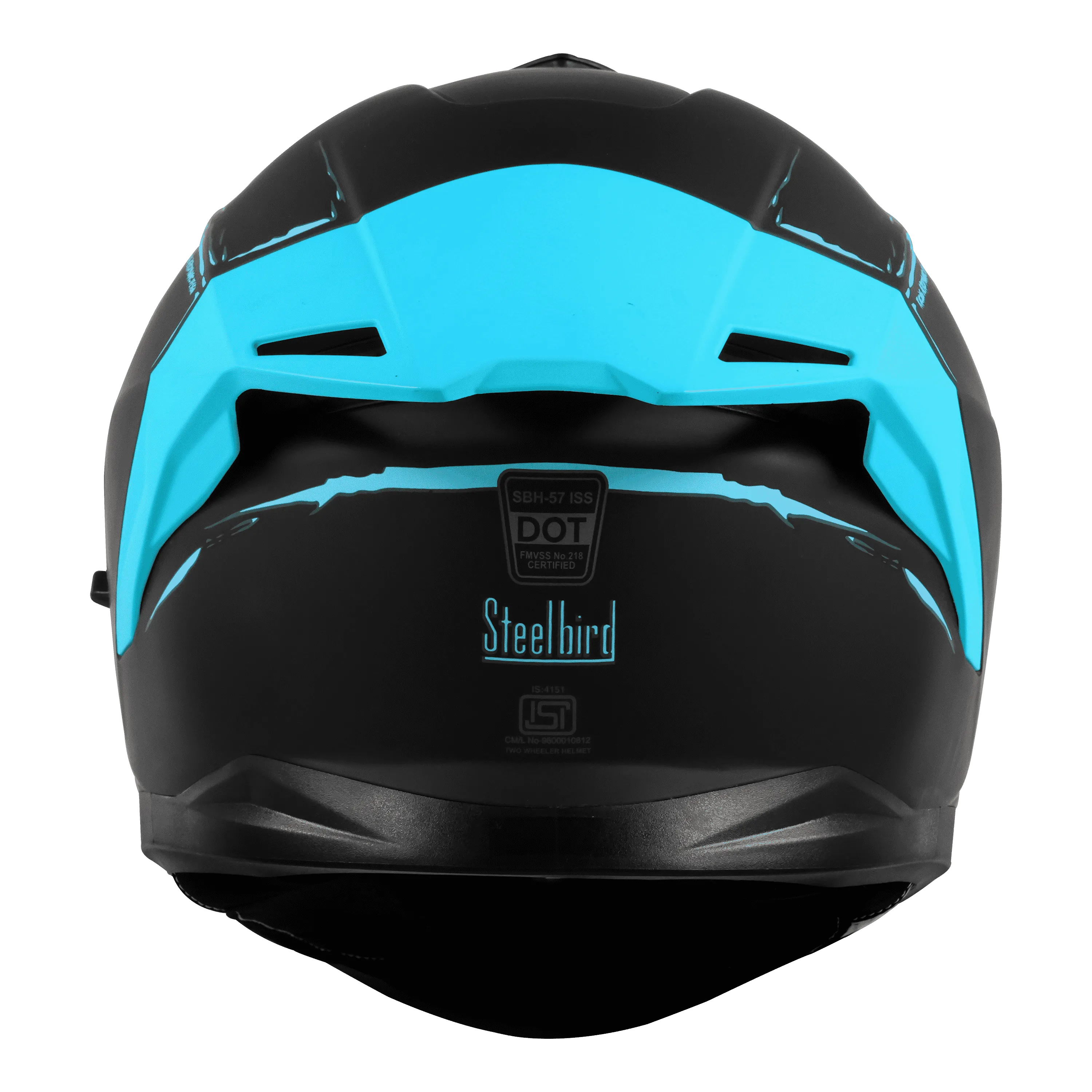 STEELBIRD Sbh 57 Fighter F2 Matt Black Jazz Blue Full Face Helmet
