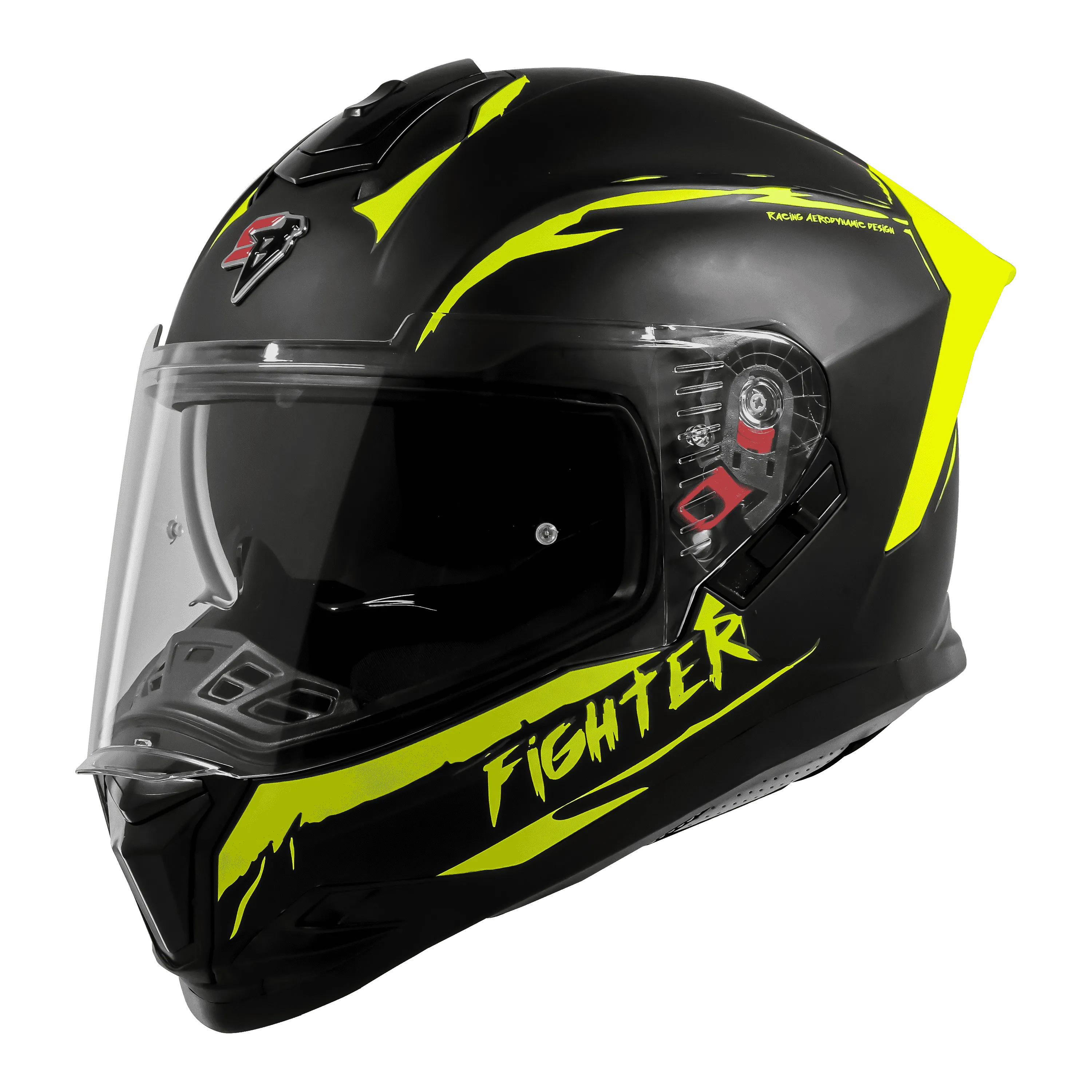 Steelbird Sbh 57 Fighter F2 Matt Black Neon Full Face Helmet