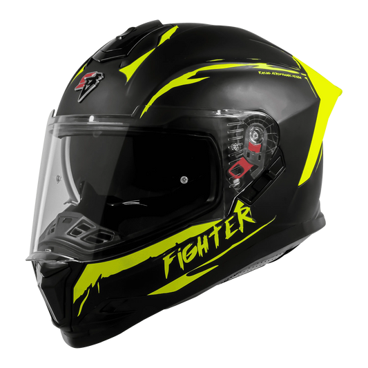 Steelbird Sbh 57 Fighter F2 Matt Black Neon Full Face Helmet