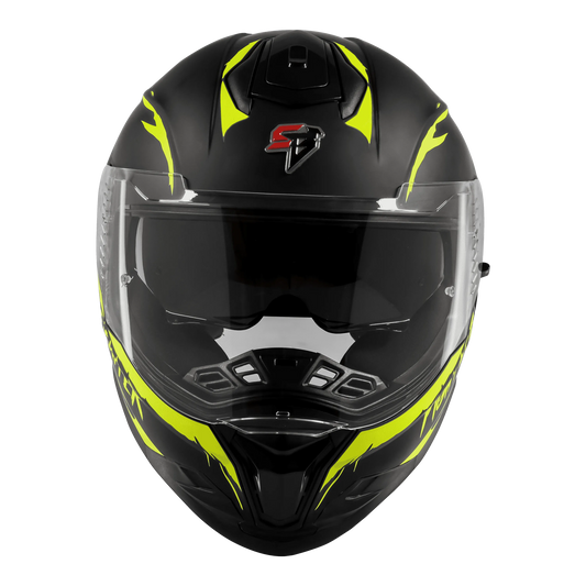 Steelbird Sbh 57 Fighter F2 Matt Black Neon Full Face Helmet