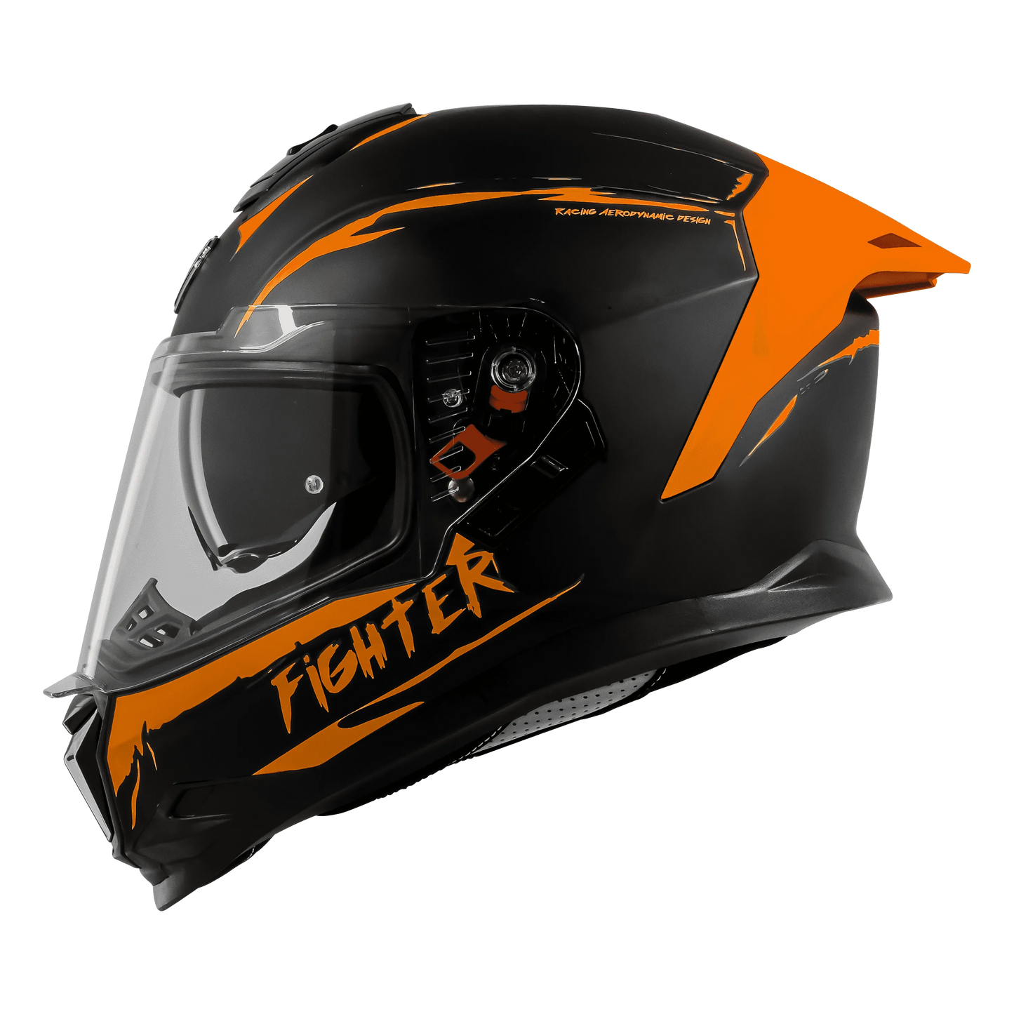Steelbird Sbh 57 Fighter F2  Matt Black Orange Full Face Helmet