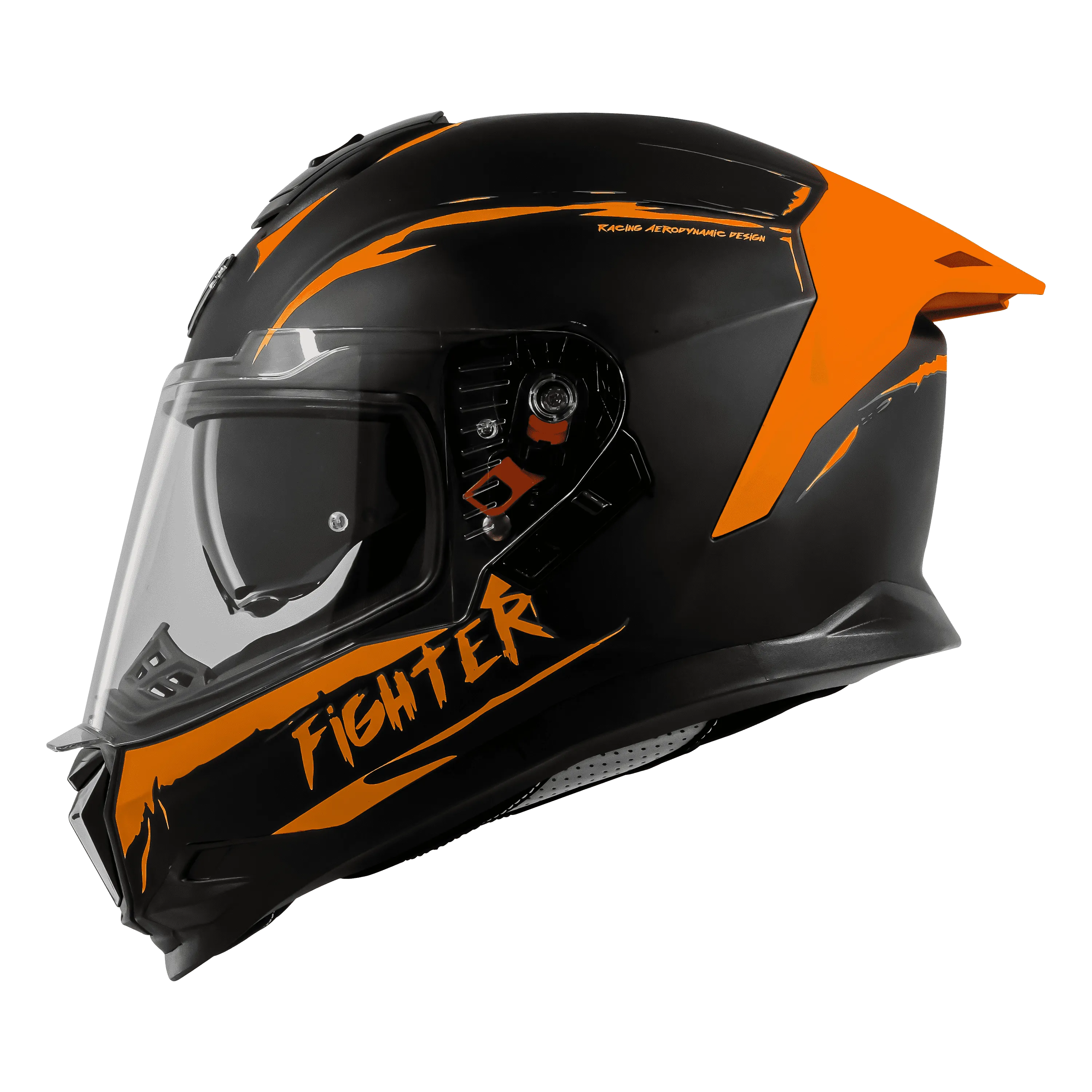 Steelbird Sbh 57 Fighter F2  Matt Black Orange Full Face Helmet