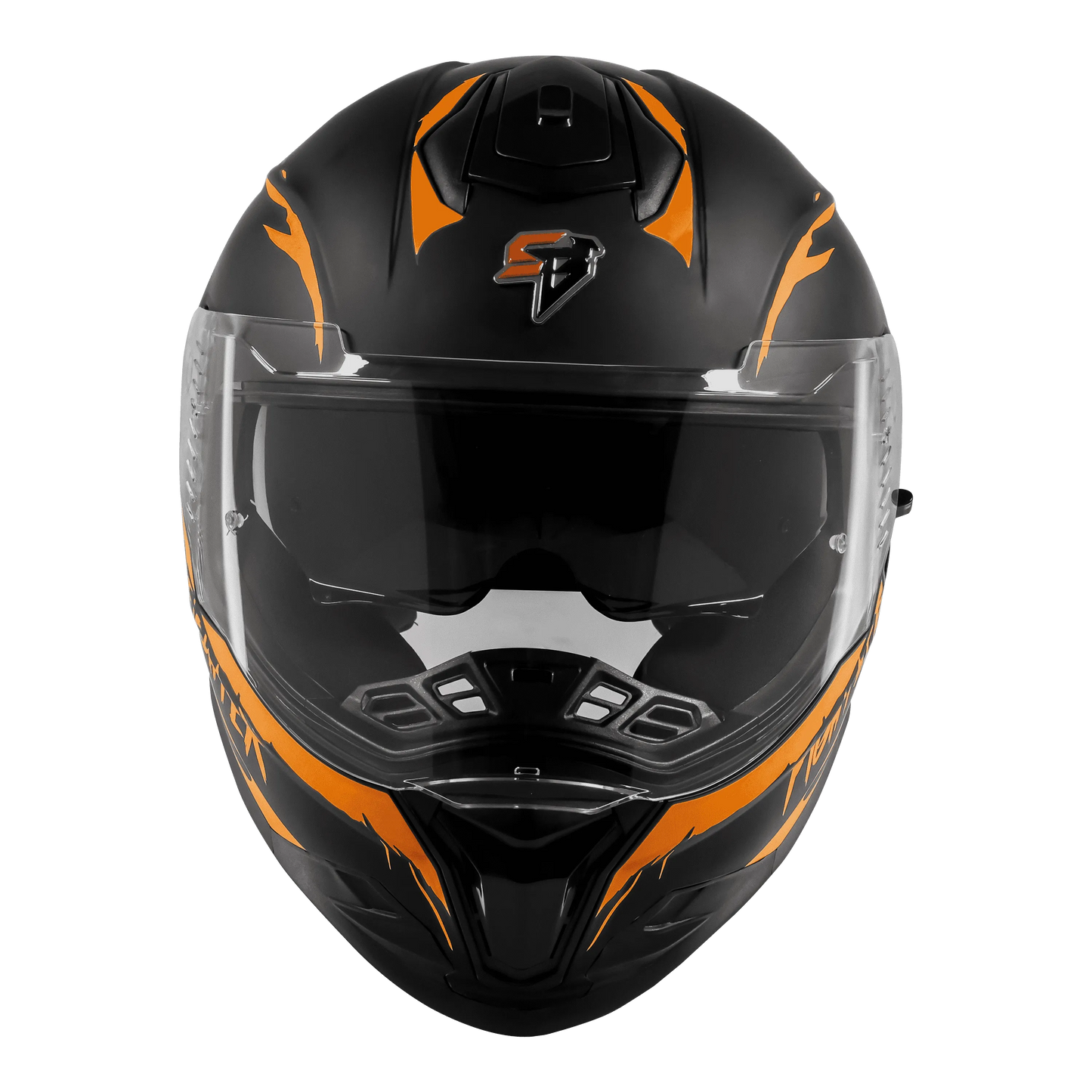 Steelbird Sbh 57 Fighter F2  Matt Black Orange Full Face Helmet