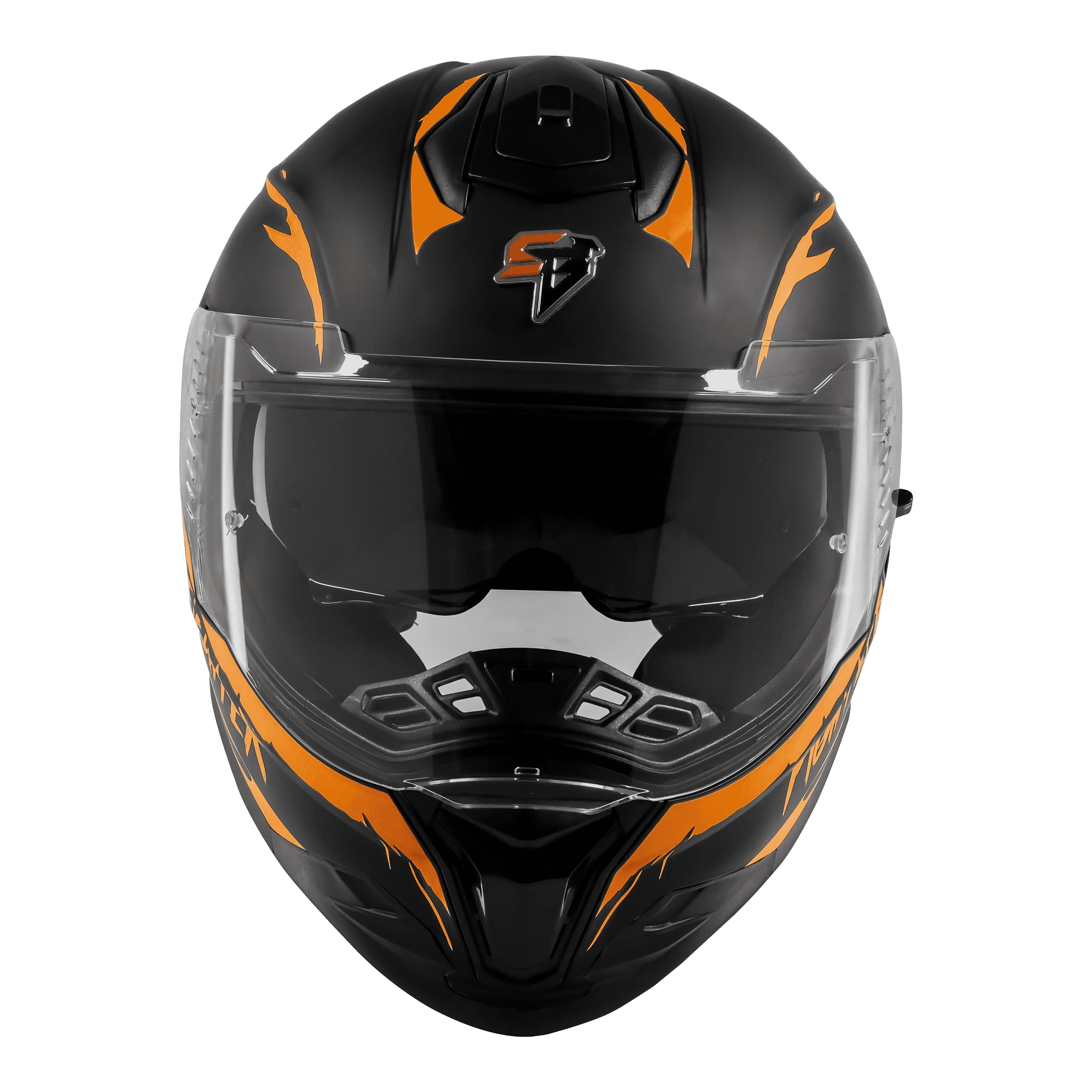 Steelbird Sbh 57 Fighter F2  Matt Black Orange Full Face Helmet