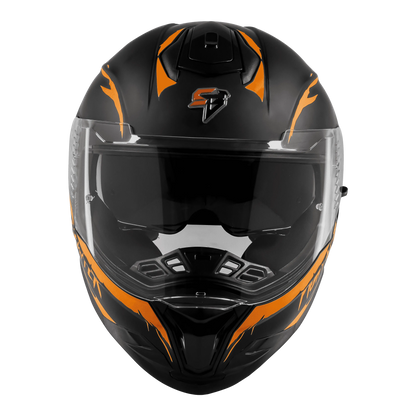 Steelbird Sbh 57 Fighter F2  Matt Black Orange Full Face Helmet