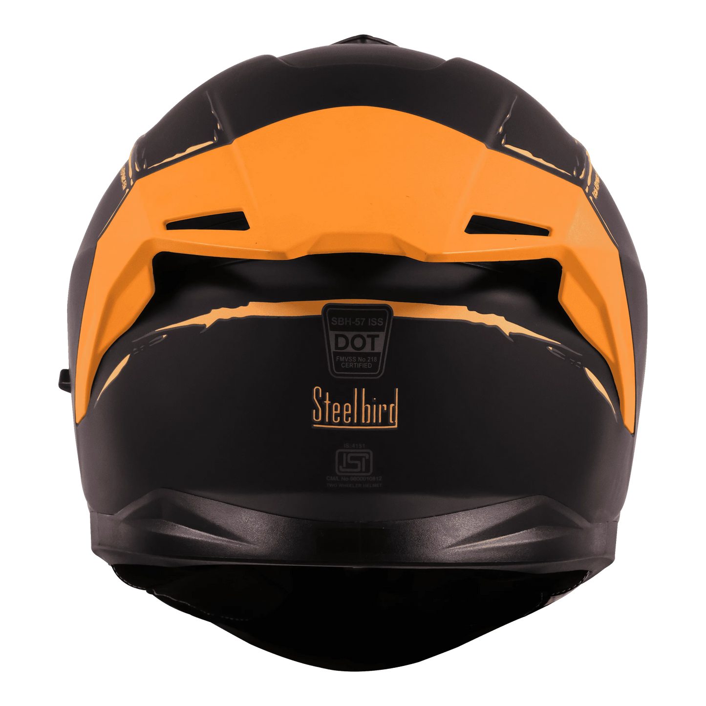 Steelbird Sbh 57 Fighter F2  Matt Black Orange Full Face Helmet