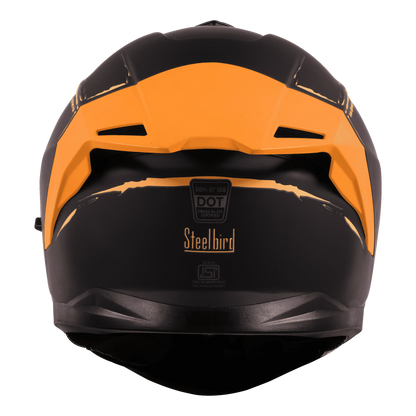 Steelbird Sbh 57 Fighter F2  Matt Black Orange Full Face Helmet