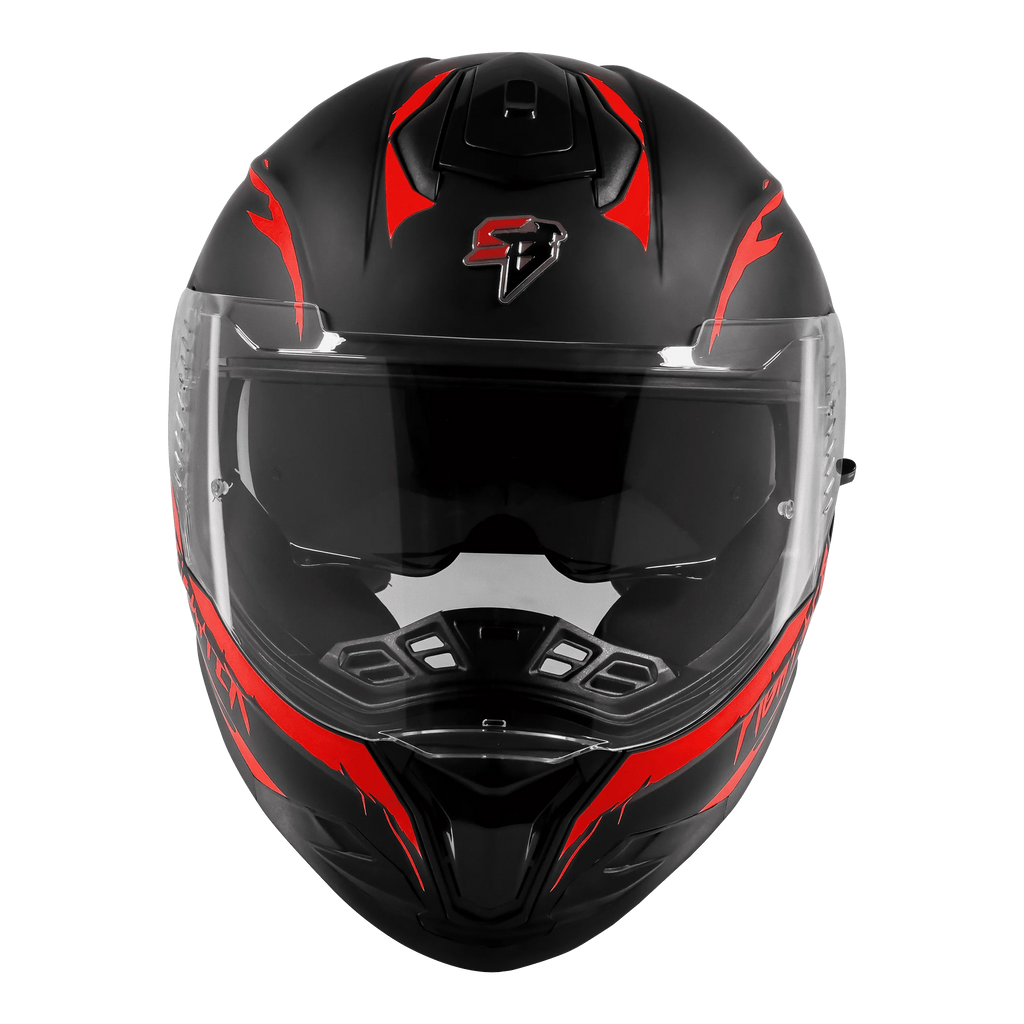 Steelbird Sbh 57 Fighter F2 Matt Black Red Full Face Helmet
