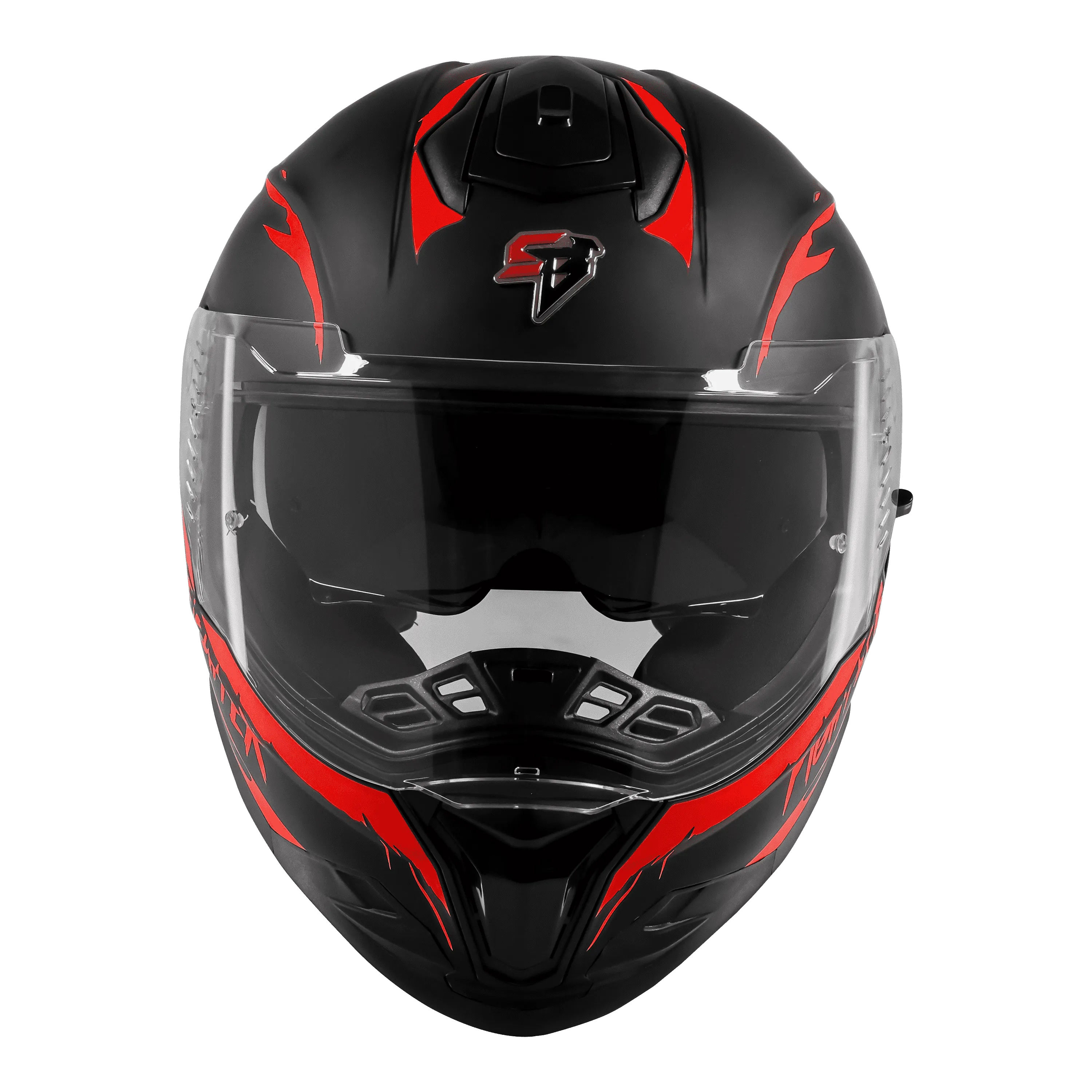 Steelbird Sbh 57 Fighter F2 Matt Black Red Full Face Helmet