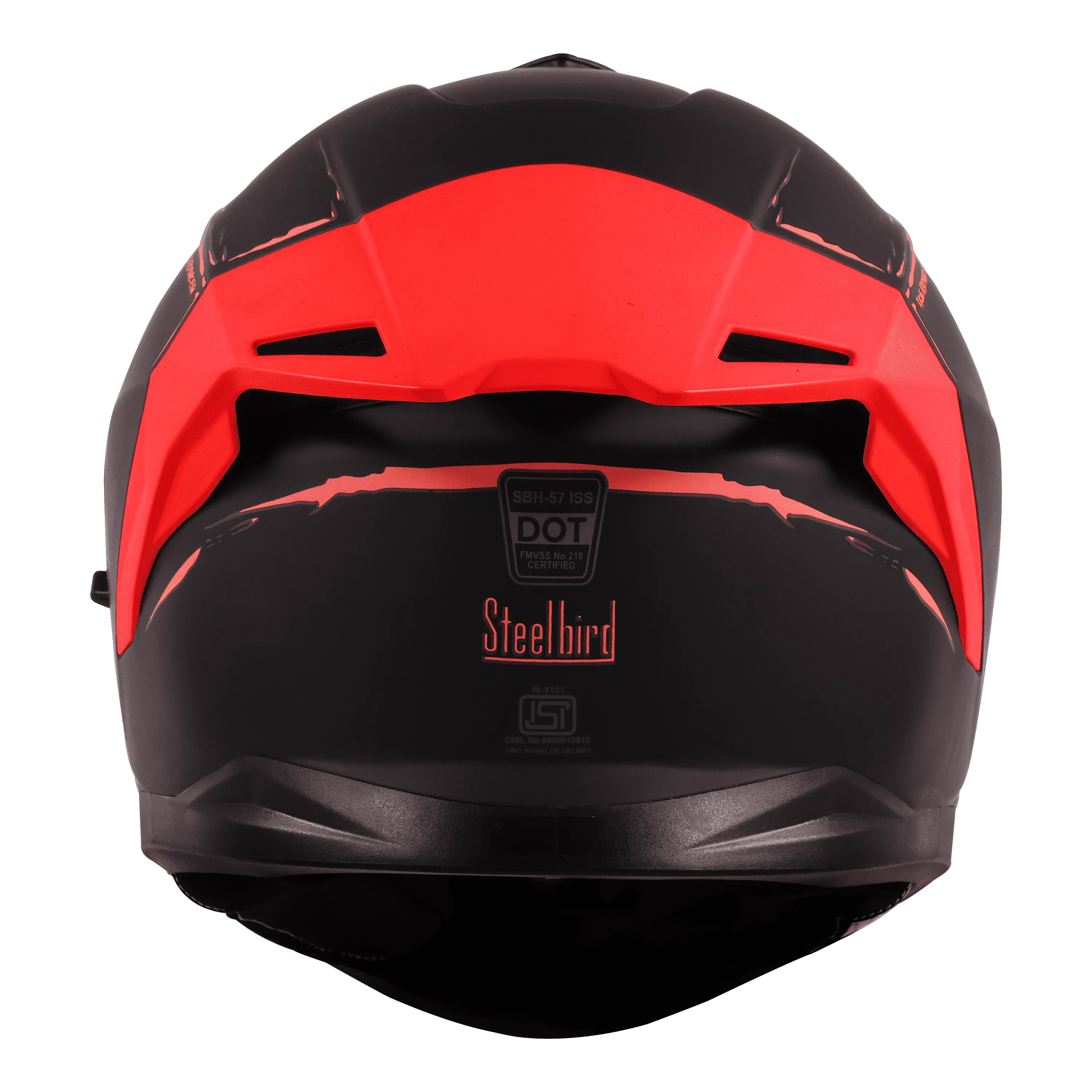 Steelbird Sbh 57 Fighter F2 Matt Black Red Full Face Helmet