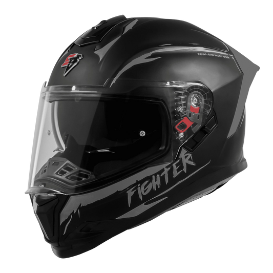 steelbird Sbh 57 Fighter F2 Matt Black Silver Full Face Helmet
