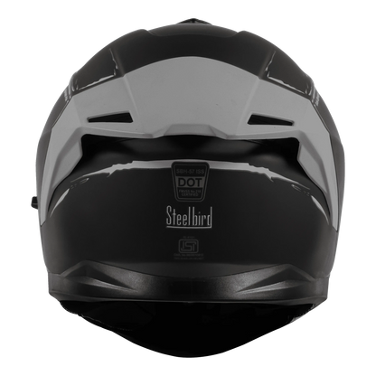 steelbird Sbh 57 Fighter F2 Matt Black Silver Full Face Helmet