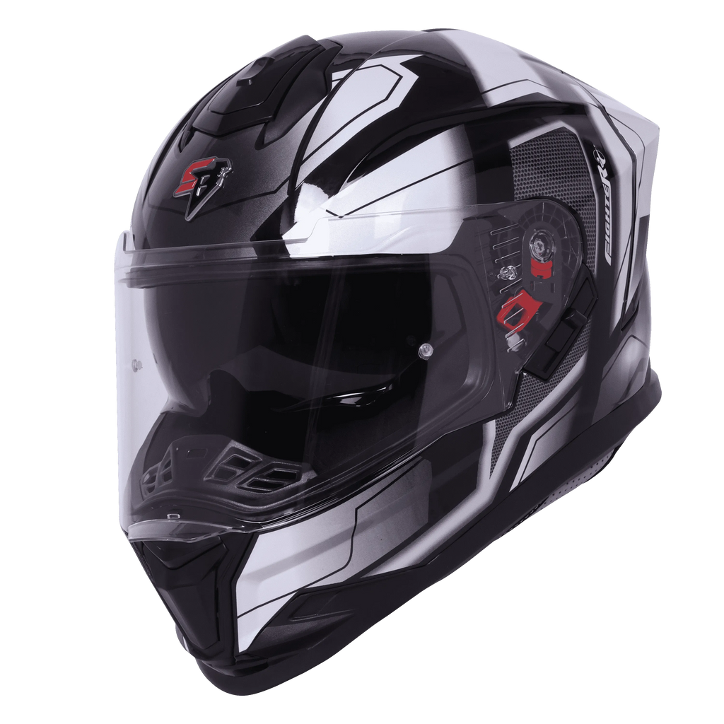Steelbird Sbh 57 Fighter F3 Black White Full Face Helmet
