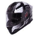 Steelbird Sbh 57 Fighter F3 Black White Full Face Helmet