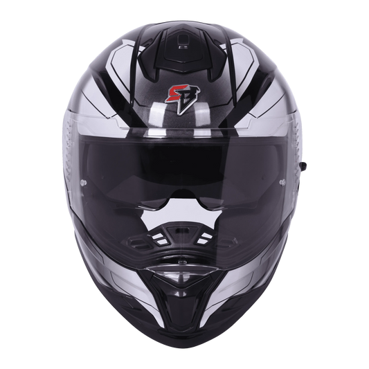 Steelbird Sbh 57 Fighter F3 Matt Black White Full Face Helmet