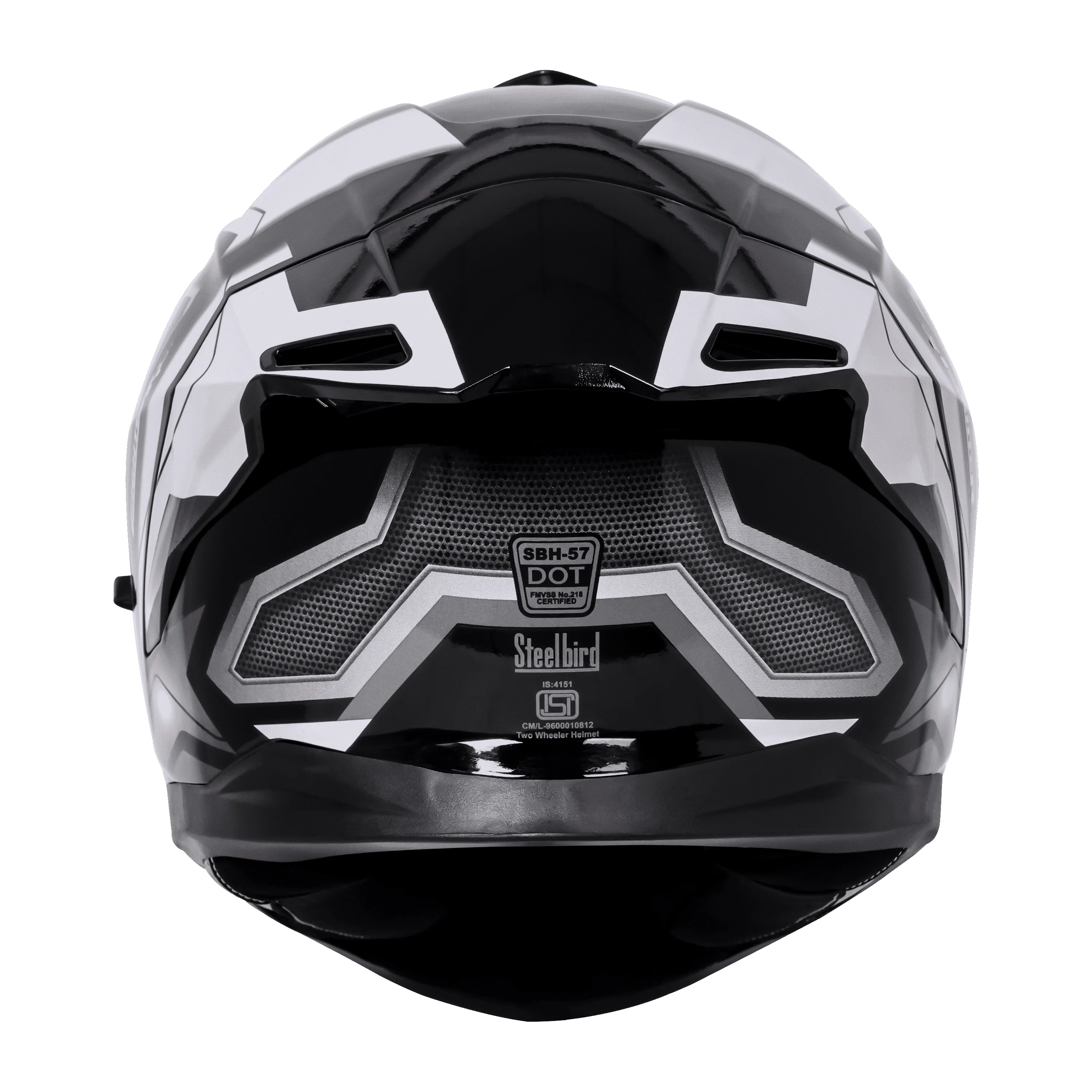 Steelbird Sbh 57 Fighter F3 Matt Black White Full Face Helmet