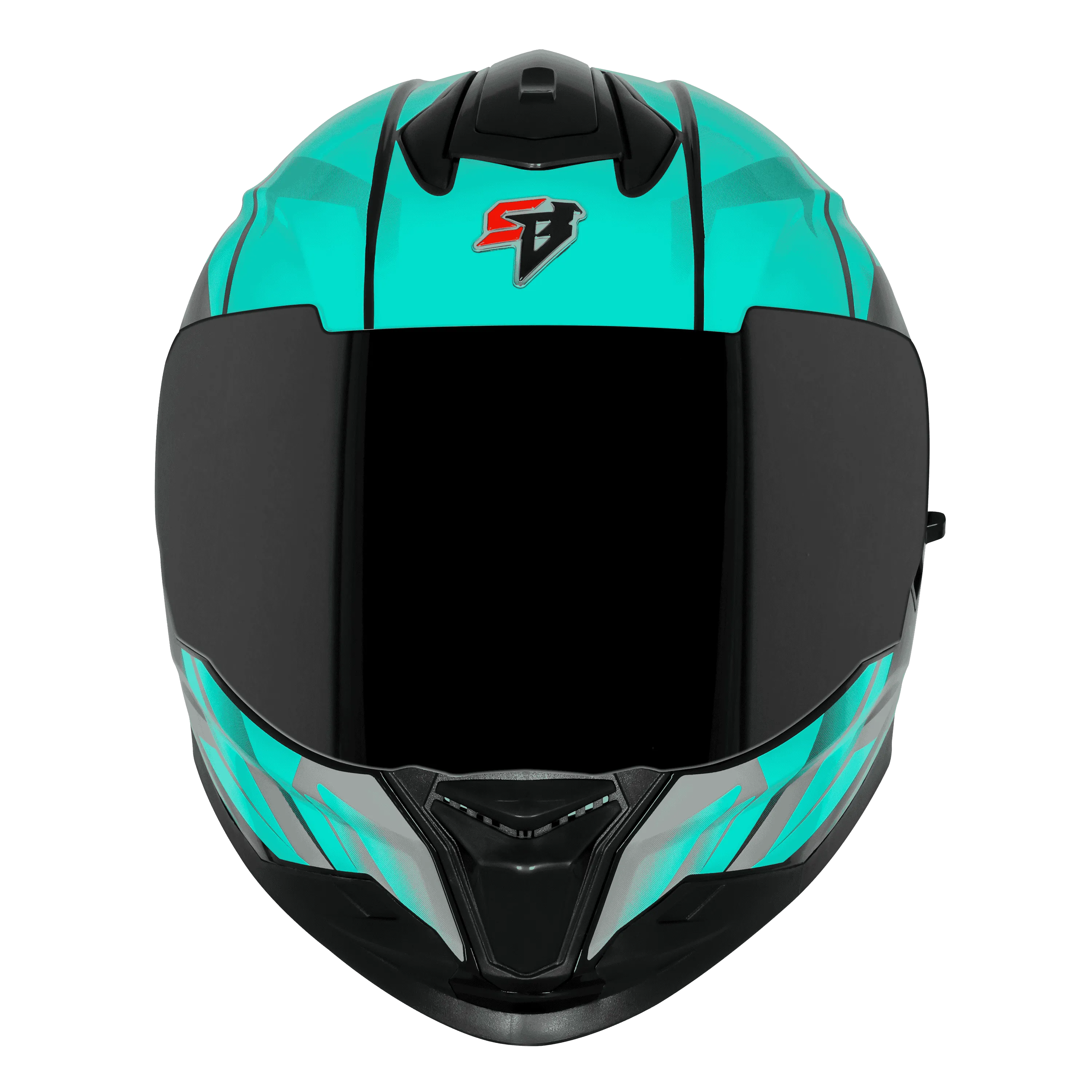 Steelbird Sbh 57 Fighter F4 Matt Black Sea Green Full Face Helmet