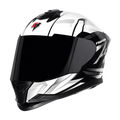 Steelbird Sbh 57 Fighter F4 Matt Black White Full Face Helmet
