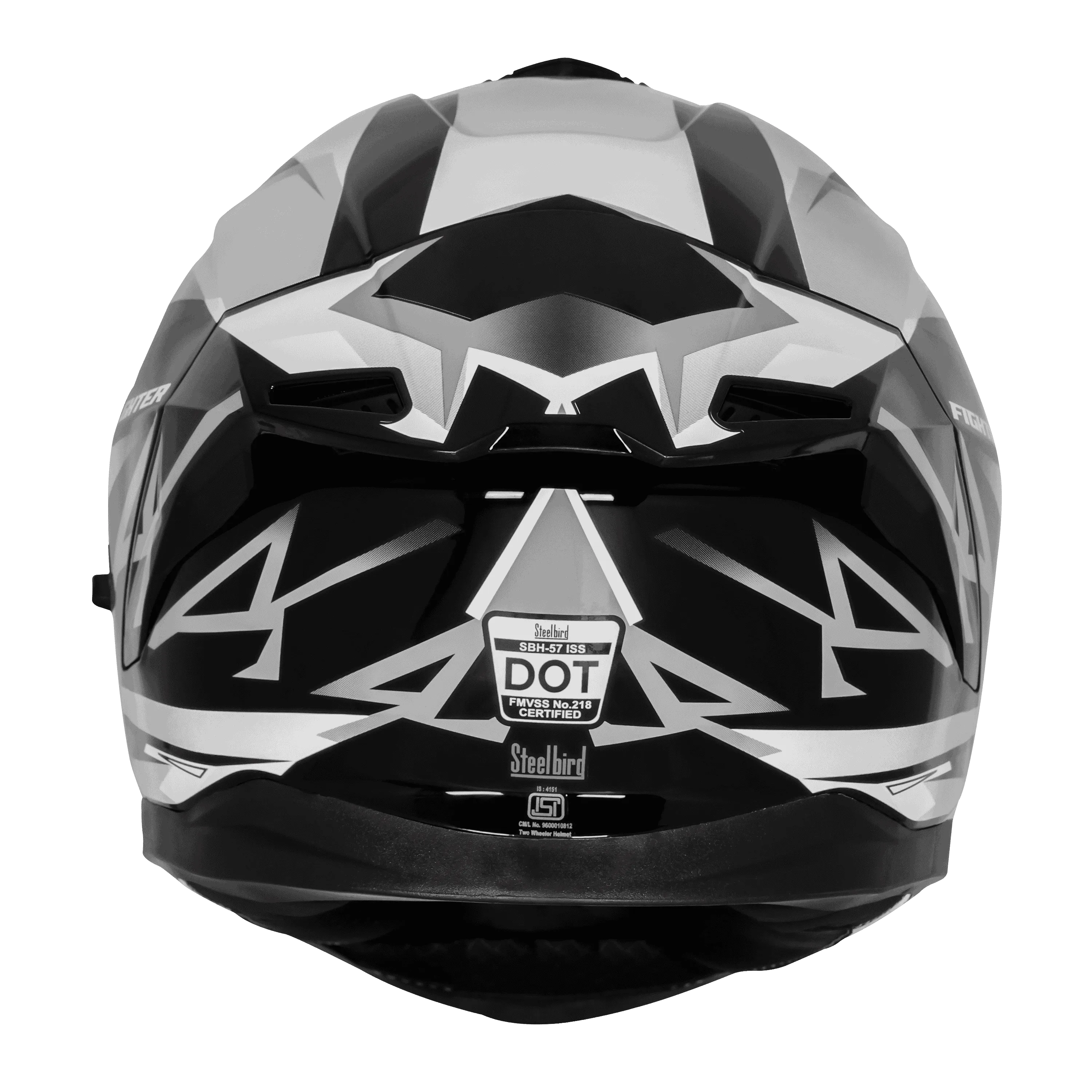 Steelbird Sbh 57 Fighter F4 Matt Black White Full Face Helmet