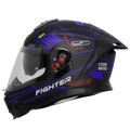 Steelbird Sbh 57 Fighter F6 Black Blue Full face Helmet