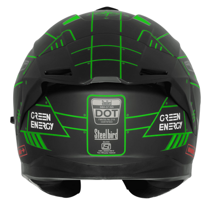 Steelbird Sbh 57 Fighter F6 Black Green Full face Helmet