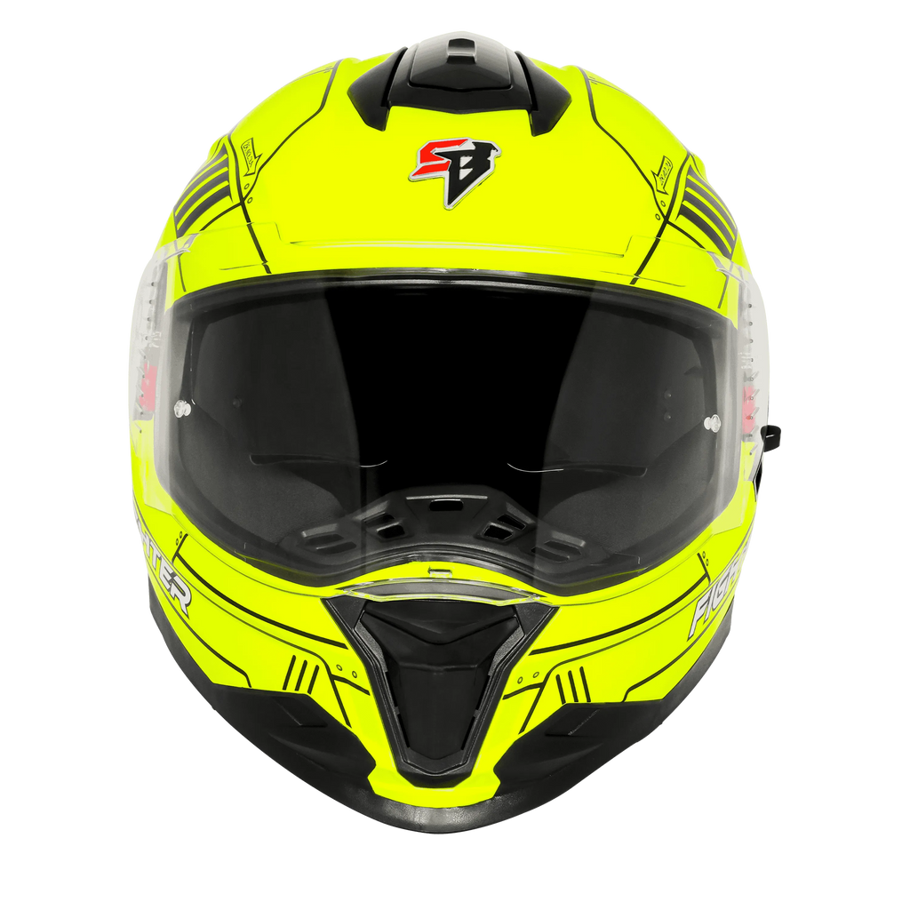 Steelbird Sbh 57 Fighter F6 Black Neon Full Face Helmet