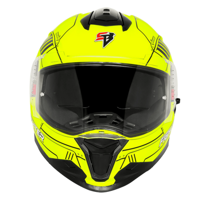 Steelbird Sbh 57 Fighter F6 Black Neon Full Face Helmet