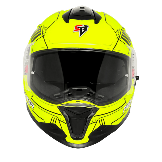 Steelbird Sbh 57 Fighter F6 Black Neon Full Face Helmet