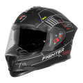 STEELBIRD Sbh 57 Fighter F6 Matt Black Gray Full Face Helmet
