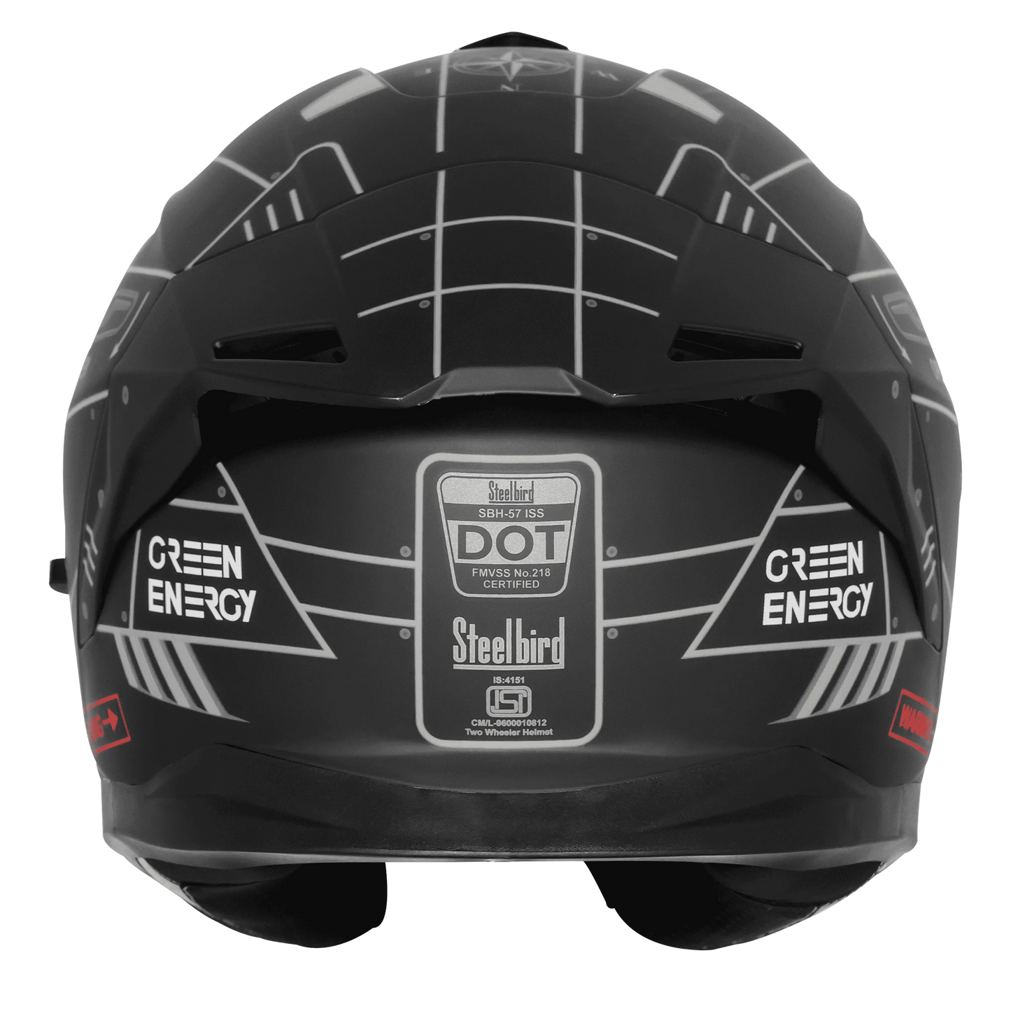 STEELBIRD Sbh 57 Fighter F6 Matt Black Gray Full Face Helmet